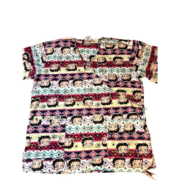 Betty  Boop Tops - Nurse Medical Uniform Betty Boop Scrub Top Size XL